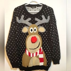 Remel london reindeer ugly christmas sweater sz xl